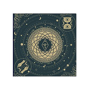 Toalha Para Leitura de Tarô Elemental Magia dos Astros Verde