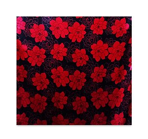 Toalha De Cetim Para Tarô Baralho Floral Vermelha 70cm
