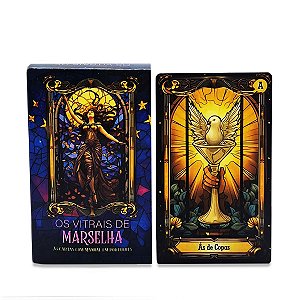 Tarô Os Vitrais de Marselha 78 Cartas Alta Qualidade Manual