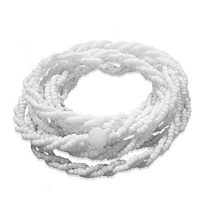 Guia Três Fios branca micanguinha Proteção Espiritual 50 cm