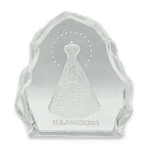 Enfeite Transparente de Vidro Nossa Senhora Aparecida 8 cm