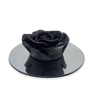 Enfeite Detalhado Rosa Preta com Espelho decorativo 4cm