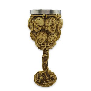 Taça de Caveiras 150ml em Metal e Resina Detalhada
