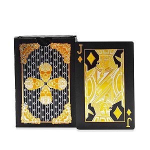 Baralho Jogo de Cartas Preto e Dourado Zé Pilintra 54 Cartas