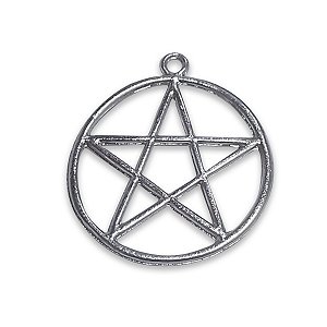 Pingente Prata Pentagrama Wicca Proteção Espiritual 4 cm