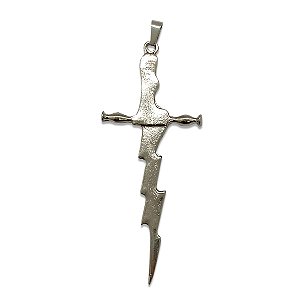 Pingente Adaga Antiga Decorativa Metal Brilhoso Raio 8 cm