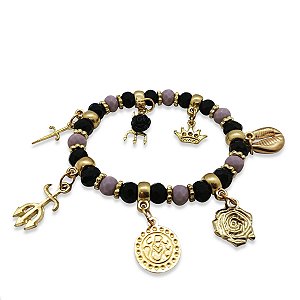 Pulseira Maria Mulambo Lilas Umbanda Candomblé Ajustável