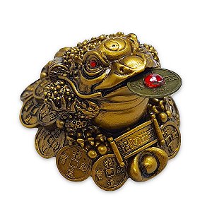 Sapo da Riqueza Feng Shui Chan Chu Sorte Moedas do Poder 4cm