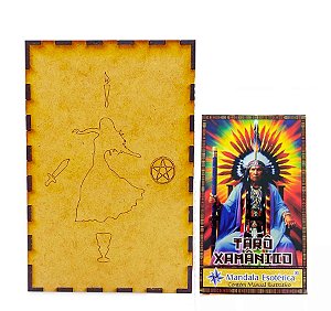 Kit Tarô Clássico Xamânico e Porta Tarô Caixa Madeira