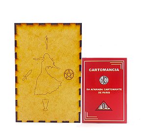 Kit Tarot Lenormand Cartomancia e Porta Tarô Caixa Madeira