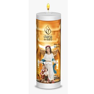 Vela Votiva Anjo da Guarda Proteção Com Linda Imagem 250g