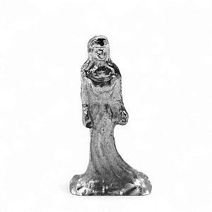 Imagem Iemanjá Mini Delicada Prata Proteção Espiritual 4,5cm