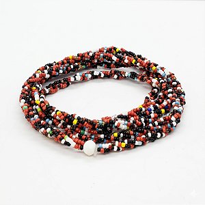 Guia Cigana Misanguinha 3 Fios Trançado Preto Vermelho 60 cm