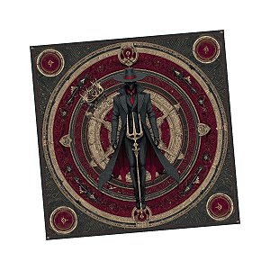 Toalha para Leitura de Exu Tridente Dourado Detalhado 70 cm