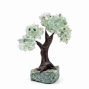 Árvore Pedra Natural Jade Verde Base Drusa Ametista 13 cm