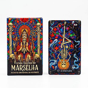 Tarô Vitrais Ocultos de Marselha 78 Cartas Alta Qualidade