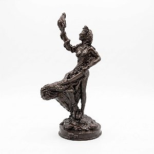 Imagem Orixá Euá Cor Cobre Protetora Umbanda Resina 15 cm