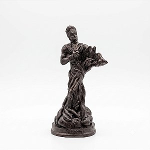 Estátua Imagem Orixá Ossain Cor Cobre Proteção Resina 15 cm