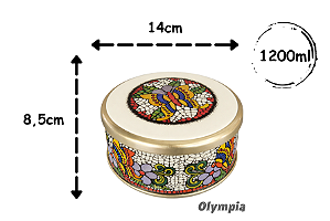 Lata Flores e Borboletas Off White