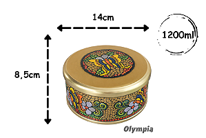 Lata Flores e Borboletas Gold