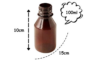 Frasco Pet Âmbar G28 100ml c/ Tampa Lacre Black