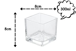 Pote de Vidro Quadrado Transparente 300ml