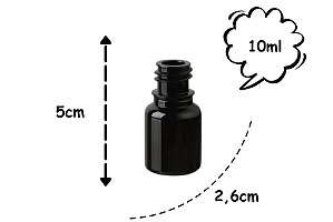 Frasco Pet Âmbar 10ml c/ Tampa Lacre Black