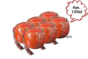 6un Cerâmica Chinesa Vermelho 130ml