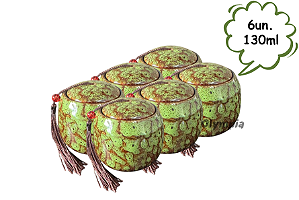 6un Cerâmica Chinesa Verde 130ml