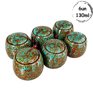 6un Cerâmica Chinesa Azul 130ml