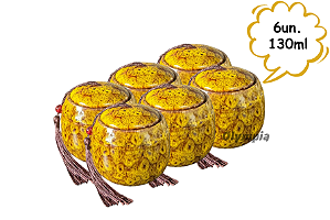 6un Cerâmica Chinesa Amarelo 130ml