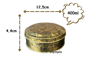 Lata Rosas Dourado e Preto Fosco 400ml