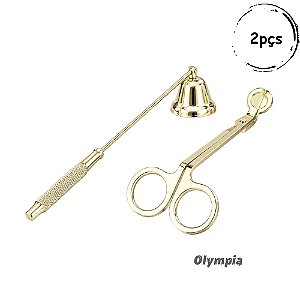 Kit Tesoura aparador e Abafador Sino de pavio Gold Olympia