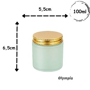 Pote de Vidro Jateado 100ml c/ Tampa Alumínio