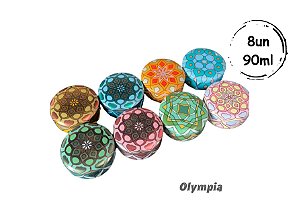 8 Latas Mosaico cores variadas 90ml