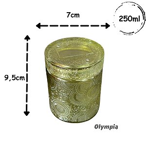 Pote Green Relevo Com Tampa de Vidro 250ml