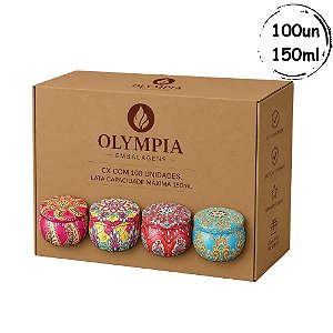 100un Latas Mandala Metalizadas 150ml C04