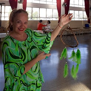 Filtro dos sonhos com penas verdes