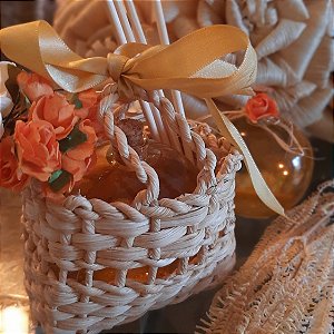 Kit de bolsinha de palha pequena +difusor de aromas