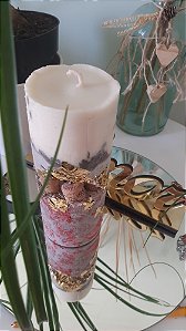 Vela de concreto detalhes rolhas