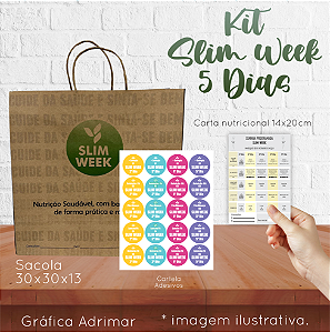 Kit Slim Week 5 Dias (Sacola + Carta + Adesivos) - REF 5001 e 5002