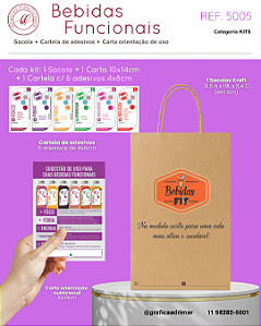 Kit Bebidas Funcionais (Sacola + Carta + Adesivos) - REF 5005