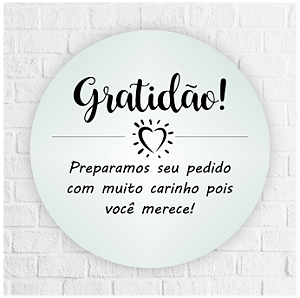 Adesivo Gratidão Preto 4,5cm - REF 1026