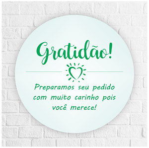 Adesivo Gratidão Verde 4,5cm - REF 1034