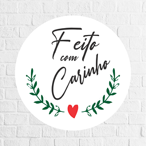 Adesivo Feito com carinho 4,5cm - REF 1006