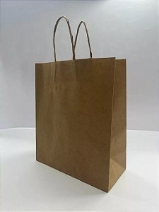 Sacola Kraft Lisa (26 A x 21 L x 9,5 Fundo) - MOD 32 - Para Presentes, Delivery, Entregas, Brindes...