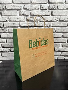 Sacola Kraft Bebidas Saudáveis e Funcionais (30 A x 30 L x 13 Fundo) - Modelo 27