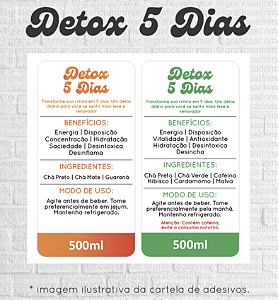 Cartela Detox 5 Dias 4x8cm | Pronta Entrega