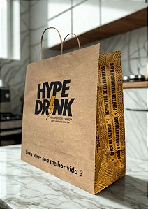 Sacola Kraft Hype Drink (30 A x 30 L x 13 Fundo) - Modelo 36