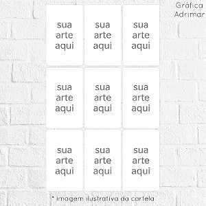 Cartela com 9 adesivos 4x8cm PERSONALIZADO